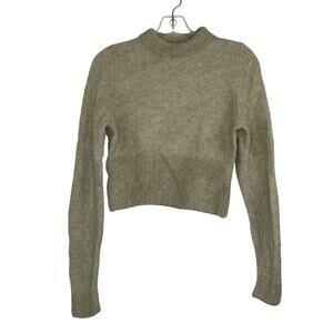 & Other Stories beige fuzzy  knit cropped soft sweater size XS Alpaca blend